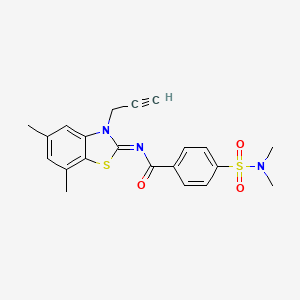 molecular formula C21H21N3O3S2 B2387706 N-(5,7-dimethyl-3-prop-2-ynyl-1,3-benzothiazol-2-ylidene)-4-(dimethylsulfamoyl)benzamide CAS No. 868377-40-6
