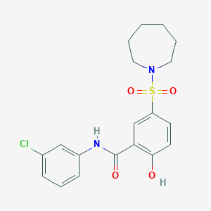 molecular formula C19H21ClN2O4S B2387707 5-(azepan-1-ylsulfonyl)-N-(3-chlorophenyl)-2-hydroxybenzamide CAS No. 941252-17-1