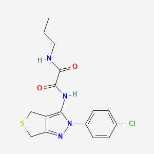 molecular formula C16H17ClN4O2S B2387710 N'-[2-(4-chlorophenyl)-4,6-dihydrothieno[3,4-c]pyrazol-3-yl]-N-propyloxamide CAS No. 900010-30-2