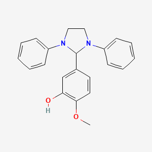 molecular formula C22H22N2O2 B2387713 5-(1,3-Diphenylimidazolidin-2-yl)-2-methoxyphenol CAS No. 95291-77-3