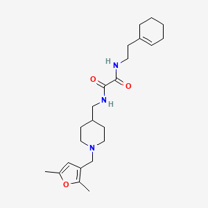 molecular formula C23H35N3O3 B2387714 N1-(2-(cyclohex-1-en-1-yl)ethyl)-N2-((1-((2,5-dimethylfuran-3-yl)methyl)piperidin-4-yl)methyl)oxalamide CAS No. 1235149-81-1