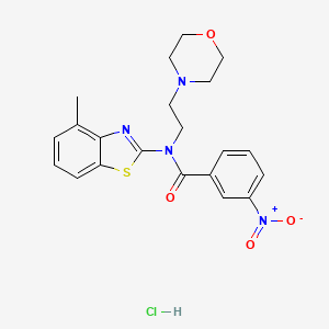molecular formula C21H23ClN4O4S B2387719 N-(4-methylbenzo[d]thiazol-2-yl)-N-(2-morpholinoethyl)-3-nitrobenzamide hydrochloride CAS No. 1215538-64-9