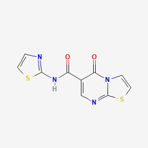 molecular formula C10H6N4O2S2 B2387729 5-oxo-N-(1,3-thiazol-2-yl)-5H-[1,3]thiazolo[3,2-a]pyrimidine-6-carboxamide CAS No. 267897-68-7