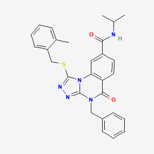 4-benzyl-N-isopropyl-1-((2-methylbenzyl)thio)-5-oxo-4,5-dihydro-[1,2,4]triazolo[4,3-a]quinazoline-8-carboxamide