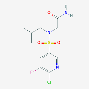 molecular formula C11H15ClFN3O3S B2387740 2-[N-(2-methylpropyl)6-chloro-5-fluoropyridine-3-sulfonamido]acetamide CAS No. 1808487-18-4