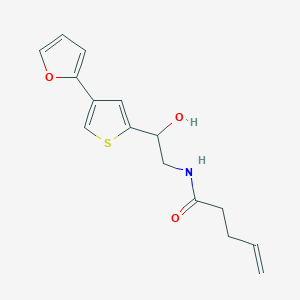 molecular formula C15H17NO3S B2387742 N-[2-[4-(フラン-2-イル)チオフェン-2-イル]-2-ヒドロキシエチル]ペンタ-4-エンアミド CAS No. 2379951-06-9