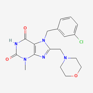 molecular formula C18H20ClN5O3 B2387743 7-(3-氯苄基)-3-甲基-8-(吗啉甲基)-1H-嘌呤-2,6(3H,7H)-二酮 CAS No. 868143-64-0