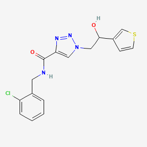 molecular formula C16H15ClN4O2S B2387749 N-(2-氯苄基)-1-(2-羟基-2-(噻吩-3-基)乙基)-1H-1,2,3-三唑-4-甲酰胺 CAS No. 2034589-13-2