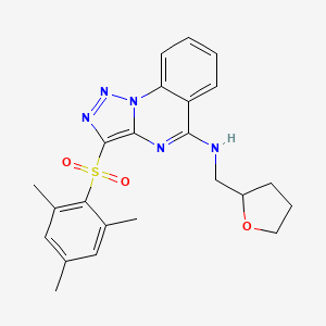 N-(tetrahydrofuran-2-ylmethyl)-3-[(2,4,6-trimethylphenyl)sulfonyl][1,2,3]triazolo[1,5-a]quinazolin-5-amine