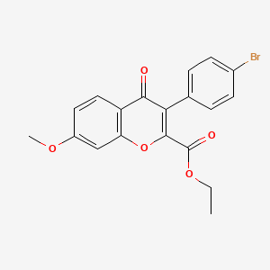 molecular formula C19H15BrO5 B2387751 3-(4-溴苯基)-7-甲氧基-4-氧代色满-2-羧酸乙酯 CAS No. 610754-39-7