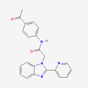 N-(4-acetylphenyl)-2-(2-(pyridin-2-yl)-1H-benzo[d]imidazol-1-yl)acetamide
