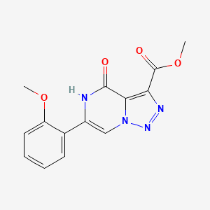 molecular formula C14H12N4O4 B2387758 Methyl 6-(2-methoxyphenyl)-4-oxo-4,5-dihydro[1,2,3]triazolo[1,5-a]pyrazine-3-carboxylate CAS No. 1403233-53-3