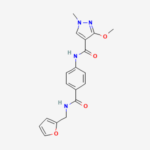 N-(4-((furan-2-ylmethyl)carbamoyl)phenyl)-3-methoxy-1-methyl-1H-pyrazole-4-carboxamide