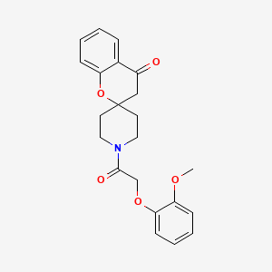 molecular formula C22H23NO5 B2387768 1'-(2-(2-Methoxyphenoxy)acetyl)spiro[chroman-2,4'-piperidin]-4-one CAS No. 877811-20-6