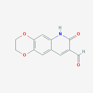molecular formula C12H9NO4 B2387781 7-Oxo-2,3,6,7-tetrahydro[1,4]dioxino[2,3-g]quinoline-8-carbaldehyde CAS No. 683268-08-8