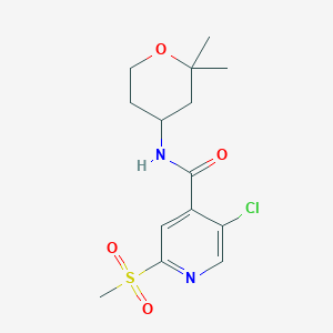 B2387788 5-chloro-N-(2,2-dimethyloxan-4-yl)-2-methanesulfonylpyridine-4-carboxamide CAS No. 2094509-64-3