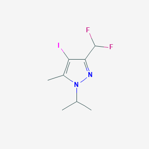 molecular formula C8H11F2IN2 B2387791 3-(Difluoromethyl)-4-iodo-5-methyl-1-propan-2-ylpyrazole CAS No. 1946822-13-4