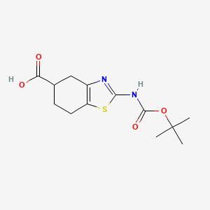 molecular formula C13H18N2O4S B2387793 2-[(2-Methylpropan-2-yl)oxycarbonylamino]-4,5,6,7-tetrahydro-1,3-benzothiazole-5-carboxylic acid CAS No. 2248270-03-1