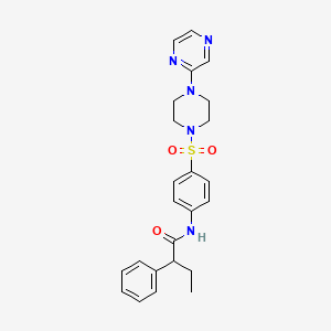 molecular formula C24H27N5O3S B2387804 N-(4-((4-(Pyrazin-2-yl)piperazin-1-yl)sulfonyl)phenyl)-2-phenylbutanamid CAS No. 1049531-13-6