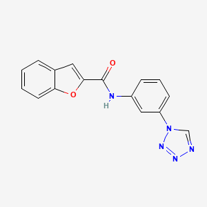 molecular formula C16H11N5O2 B2387815 N-[3-(tetrazol-1-yl)phenyl]-1-benzofuran-2-carboxamide CAS No. 876700-67-3