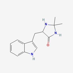 molecular formula C14H17N3O B2387818 5-(1H-indol-3-ylmethyl)-2,2-dimethylimidazolidin-4-one CAS No. 117307-01-4