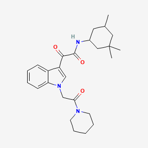 2-oxo-2-(1-(2-oxo-2-(piperidin-1-yl)ethyl)-1H-indol-3-yl)-N-(3,3,5-trimethylcyclohexyl)acetamide