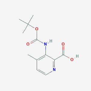 molecular formula C12H16N2O4 B2387827 4-Methyl-3-[(2-methylpropan-2-yl)oxycarbonylamino]pyridine-2-carboxylic acid CAS No. 2248414-58-4