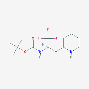 molecular formula C13H23F3N2O2 B2387835 Tert-butyl N-(1,1,1-trifluoro-3-piperidin-2-ylpropan-2-yl)carbamate CAS No. 2344679-18-9