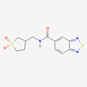 molecular formula C12H13N3O3S2 B2387837 N-((1,1-dioxidotetrahydrothiophen-3-yl)methyl)benzo[c][1,2,5]thiadiazole-5-carboxamide CAS No. 1219912-62-5