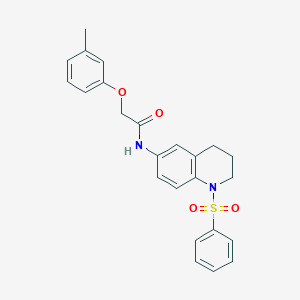 2-(3-methylphenoxy)-N-[1-(phenylsulfonyl)-1,2,3,4-tetrahydroquinolin-6-yl]acetamide