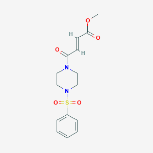 molecular formula C15H18N2O5S B2387860 Methyl (E)-4-[4-(benzenesulfonyl)piperazin-1-yl]-4-oxobut-2-enoate CAS No. 2411333-13-4