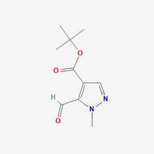 molecular formula C10H14N2O3 B2387866 tert-butyl 5-formyl-1-methyl-1H-pyrazole-4-carboxylate CAS No. 1909316-95-5