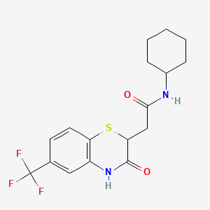 molecular formula C17H19F3N2O2S B2387868 N-环己基-2-[3-氧代-6-(三氟甲基)-4H-1,4-苯并噻嗪-2-基]乙酰胺 CAS No. 691368-27-1