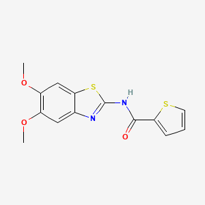 molecular formula C14H12N2O3S2 B2387873 N-(5,6-dimethoxybenzo[d]thiazol-2-yl)thiophene-2-carboxamide CAS No. 895436-37-0