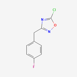 molecular formula C9H6ClFN2O B2387874 5-Chloro-3-[(4-fluorophenyl)methyl]-1,2,4-oxadiazole CAS No. 1247677-00-4