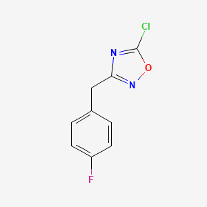 molecular formula C9H6ClFN2O B2387874 5-クロロ-3-[(4-フルオロフェニル)メチル]-1,2,4-オキサジアゾール CAS No. 1247677-00-4