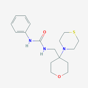 1-Phenyl-3-[(4-thiomorpholin-4-yloxan-4-yl)methyl]urea