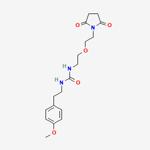 molecular formula C18H25N3O5 B2387886 1-(2-(2-(2,5-Dioxopyrrolidin-1-yl)ethoxy)ethyl)-3-(4-methoxyphenethyl)urea CAS No. 2034615-52-4