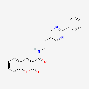 molecular formula C22H17N3O3 B2387891 2-oxo-N-(2-(2-phenylpyrimidin-5-yl)ethyl)-2H-chromene-3-carboxamide CAS No. 2034513-11-4