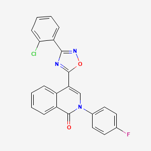 molecular formula C23H13ClFN3O2 B2387892 4-(3-(2-氯苯基)-1,2,4-恶二唑-5-基)-2-(4-氟苯基)异喹啉-1(2H)-酮 CAS No. 1358189-49-7
