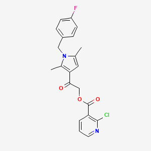 molecular formula C21H18ClFN2O3 B2387901 [2-[1-[(4-Fluorophenyl)methyl]-2,5-dimethylpyrrol-3-yl]-2-oxoethyl] 2-chloropyridine-3-carboxylate CAS No. 926514-91-2