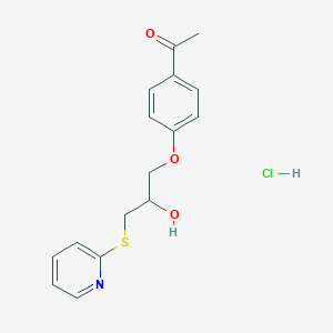 molecular formula C16H18ClNO3S B2387903 1-(4-(2-Hydroxy-3-(pyridin-2-ylthio)propoxy)phenyl)ethanone hydrochloride CAS No. 1185339-21-2