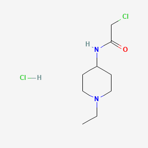 molecular formula C9H18Cl2N2O B2387910 2-chloro-N-(1-ethylpiperidin-4-yl)acetamide hydrochloride CAS No. 1049742-63-3