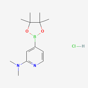 molecular formula C13H22BClN2O2 B2387917 2-(Dimethylamino)pyridine-4-boronic acid pinacol ester-HCl CAS No. 1630082-11-9