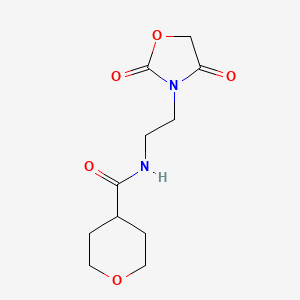 molecular formula C11H16N2O5 B2387921 N-(2-(2,4-dioxooxazolidin-3-yl)ethyl)tetrahydro-2H-pyran-4-carboxamide CAS No. 2034524-86-0