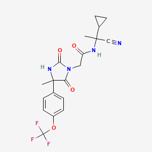 molecular formula C19H19F3N4O4 B2387931 N-(1-cyano-1-cyclopropylethyl)-2-{4-methyl-2,5-dioxo-4-[4-(trifluoromethoxy)phenyl]imidazolidin-1-yl}acetamide CAS No. 1252533-53-1