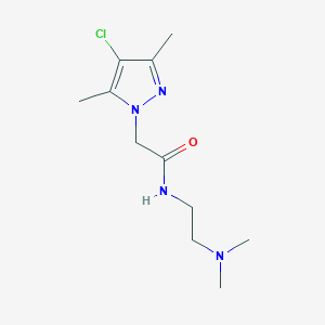 molecular formula C11H19ClN4O B2387937 2-(4-chloro-3,5-dimethyl-1H-pyrazol-1-yl)-N-(2-(dimethylamino)ethyl)acetamide CAS No. 1245570-18-6