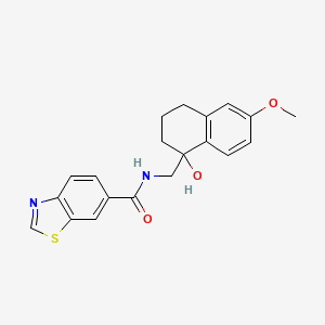 molecular formula C20H20N2O3S B2387950 N-((1-hydroxy-6-methoxy-1,2,3,4-tetrahydronaphthalen-1-yl)methyl)benzo[d]thiazole-6-carboxamide CAS No. 2034531-08-1
