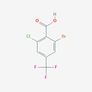 molecular formula C8H3BrClF3O2 B2387951 2-Bromo-6-chloro-4-(trifluoromethyl)benzoic acid CAS No. 1956322-96-5