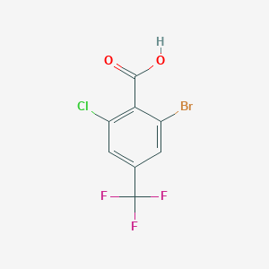 molecular formula C8H3BrClF3O2 B2387951 2-Brom-6-chlor-4-(trifluormethyl)benzoesäure CAS No. 1956322-96-5